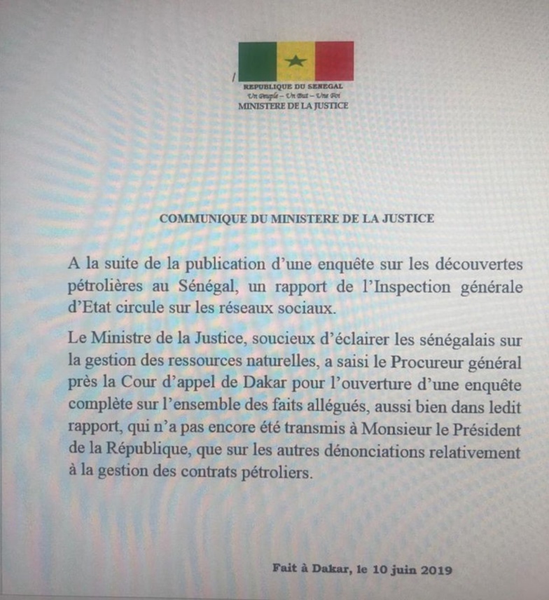 Affaire Petro-Tim : Le procureur saisi par le ministre de la justice ( document)