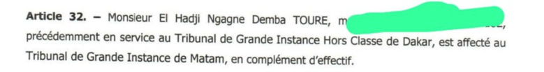 Ismaila Madior Fall affecte Me Ngagne Demba Touré à Matam