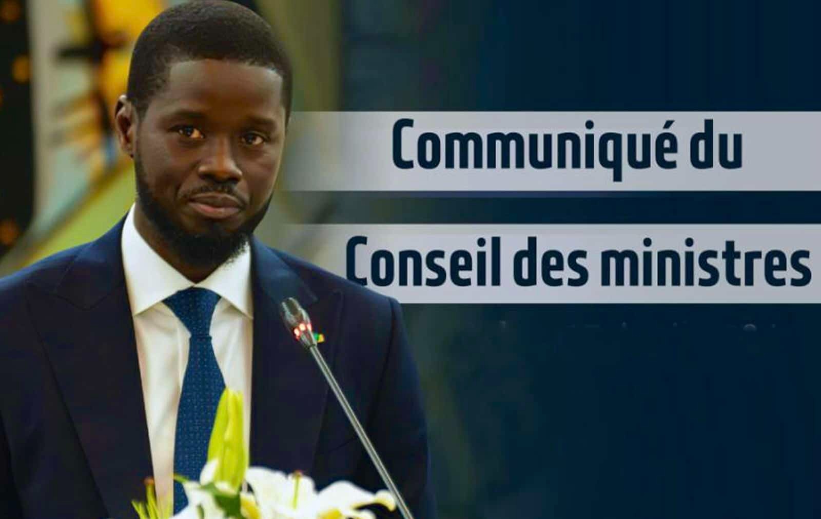 Le Communiqué et les nominations du conseil des ministres de ce mercredi 12 juin 2024