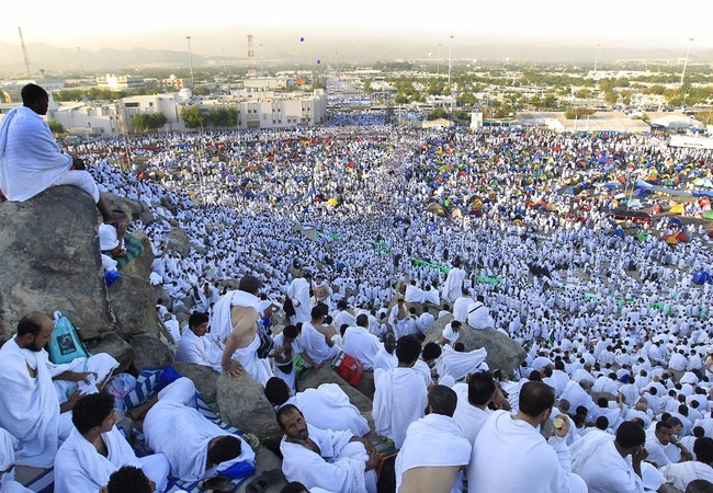 Les musulmans sur le Mont Arafat, étape phare du pèlerinage