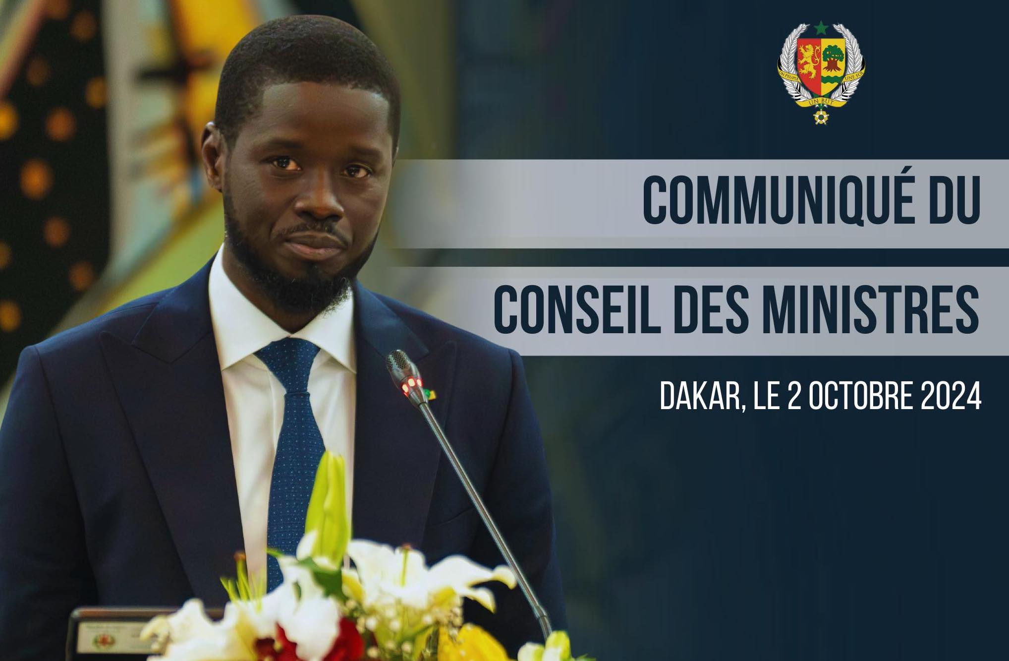 Le communiqué et les nominations en Conseil des Ministres de ce mercredi 02 octobre 2024