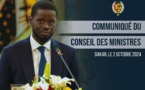 Le communiqué et les nominations en Conseil des Ministres de ce mercredi 02 octobre 2024