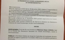 Cese: Idy limoge le DRH et du DAF (documents)